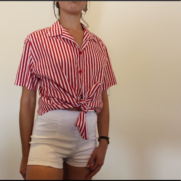 RED&WHITE Button up!! - Picture 2 of 7